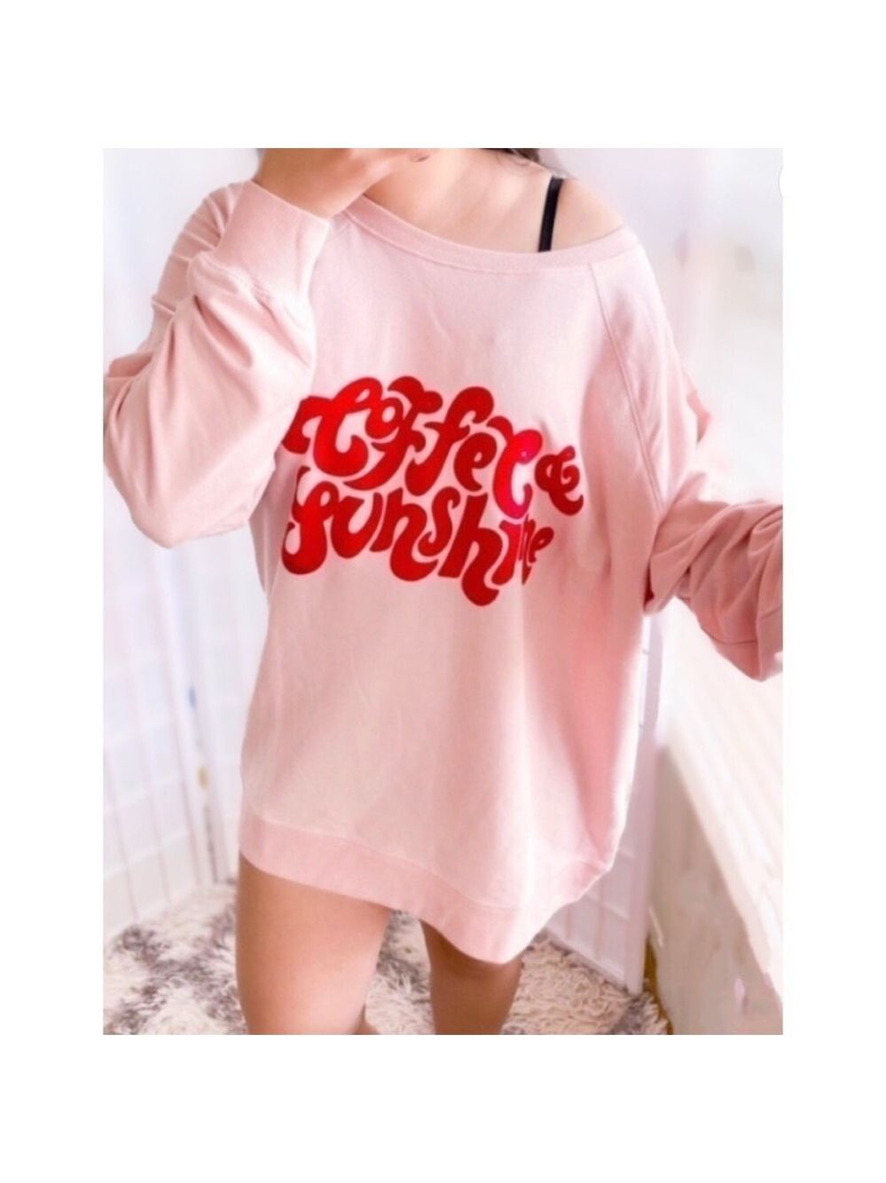 Wildfox Coffee & Sunshine oversized baggy statement sweatshirt jumper size L